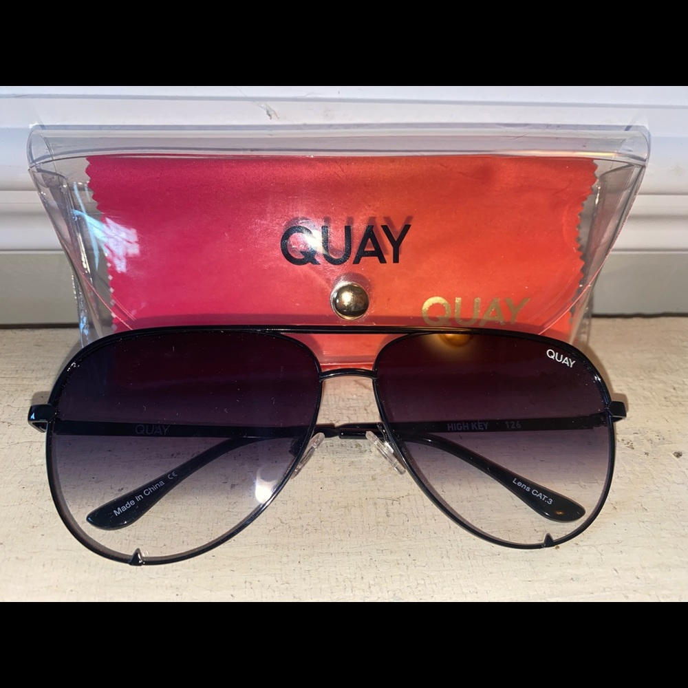 Quay Black Aviator Sunglasses